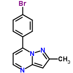 InChI=1/C13H10BrN3/c1-9-8-13-15-7-6-12(17(13)16-9)10-2-4-11(14)5-3-10/h2-8H,1H3