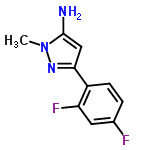 InChI=1/C10H9F2N3/c1-15-10(13)5-9(14-15)7-3-2-6(11)4-8(7)12/h2-5H,13H2,1H3