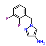 InChI=1/C10H9F2N3/c11-9-3-1-2-7(10(9)12)5-15-6-8(13)4-14-15/h1-4,6H,5,13H2