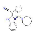 InChI=1/C21H22N4/c22-14-17-15-8-7-9-16(15)21(24-12-5-1-2-6-13-24)25-19-11-4-3-10-18(19)23-20(17)25/h3-4,10-11H,1-2,5-9,12-13H2/p+1