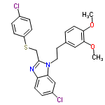 InChI=1/C24H22Cl2N2O2S/c1-29-22-10-3-16(13-23(22)30-2)11-12-28-21-14-18(26)6-9-20(21)27-24(28)15-31-19-7-4-17(25)5-8-19/h3-10,13-14H,11-12,15H2,1-2H3