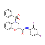 InChI=1/C21H16F2N2O4S/c22-14-10-11-17(16(23)12-14)24-21(26)20-13-25(18-8-4-5-9-19(18)29-20)30(27,28)15-6-2-1-3-7-15/h1-12,20H,13H2,(H,24,26)