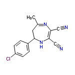 InChI=1/C14H11ClN4/c1-9-6-12(10-2-4-11(15)5-3-10)19-14(8-17)13(7-16)18-9/h2-5,12,19H,6H2,1H3