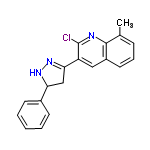 InChI=1/C19H16ClN3/c1-12-6-5-9-14-10-15(19(20)21-18(12)14)17-11-16(22-23-17)13-7-3-2-4-8-13/h2-10,16,22H,11H2,1H3