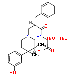 InChI=1/C25H32N2O4.2H2O/c1-18-16-27(12-11-25(18,2)21-9-6-10-22(28)14-21)17-20(24(31)26-15-23(29)30)13-19-7-4-3-5-8-19;;/h3-10,14,18,20,28H,11-13,15-17H2,1-2H3,(H,26,31)(H,29,30);2*1H2