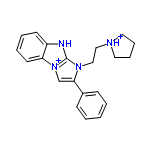 InChI=1/C21H22N4/c1-2-8-17(9-3-1)20-16-25-19-11-5-4-10-18(19)22-21(25)24(20)15-14-23-12-6-7-13-23/h1-5,8-11,16H,6-7,12-15H2/p+2