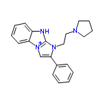 InChI=1/C21H22N4/c1-2-8-17(9-3-1)20-16-25-19-11-5-4-10-18(19)22-21(25)24(20)15-14-23-12-6-7-13-23/h1-5,8-11,16H,6-7,12-15H2/p+1