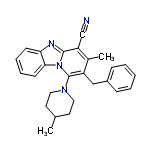 InChI=1/C26H26N4/c1-18-12-14-29(15-13-18)26-21(16-20-8-4-3-5-9-20)19(2)22(17-27)25-28-23-10-6-7-11-24(23)30(25)26/h3-11,18H,12-16H2,1-2H3