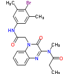 InChI=1/C22H23BrN4O3/c1-5-19(29)26(4)21-22(30)27(17-9-7-6-8-16(17)25-21)12-18(28)24-15-10-13(2)20(23)14(3)11-15/h6-11H,5,12H2,1-4H3,(H,24,28)