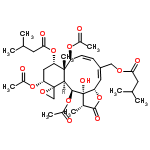 InChI=1/C36H50O14/c1-18(2)12-29(40)44-16-24-10-11-25(46-21(6)37)34(9)26(49-30(41)13-19(3)4)15-27(47-22(7)38)35(17-45-35)31(34)32(48-23(8)39)36(43)20(5)33(42)50-28(36)14-24/h10-11,14,18-20,25-28,31-32,43H,12-13,15-17H2,1-9H3/b11-10-,24-14+/t20-,25-,26-,27+,28-,31+,32-,34-,35+,36-/m0/s1