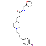 InChI=1/C22H31FN2O2/c23-20-8-5-18(6-9-20)3-1-13-25-14-11-19(12-15-25)7-10-22(26)24-17-21-4-2-16-27-21/h1,3,5-6,8-9,19,21H,2,4,7,10-17H2,(H,24,26)/b3-1+