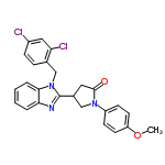 InChI=1/C25H21Cl2N3O2/c1-32-20-10-8-19(9-11-20)29-15-17(12-24(29)31)25-28-22-4-2-3-5-23(22)30(25)14-16-6-7-18(26)13-21(16)27/h2-11,13,17H,12,14-15H2,1H3