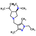 InChI=1/C17H32N4/c1-8-21-14(5)16(13(4)18-21)10-20-9-15(12(2)3)17(11-20)19(6)7/h12,15,17H,8-11H2,1-7H3/t15-,17+/m1/s1