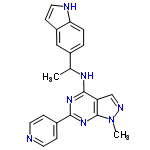 InChI=1/C21H19N7/c1-13(15-3-4-18-16(11-15)7-10-23-18)25-20-17-12-24-28(2)21(17)27-19(26-20)14-5-8-22-9-6-14/h3-13,23H,1-2H3,(H,25,26,27)