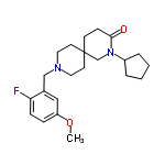 InChI=1/C22H31FN2O2/c1-27-19-6-7-20(23)17(14-19)15-24-12-10-22(11-13-24)9-8-21(26)25(16-22)18-4-2-3-5-18/h6-7,14,18H,2-5,8-13,15-16H2,1H3