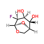 InChI=1/C6H9FO4/c7-3-5(9)4(8)2-1-10-6(3)11-2/h2-6,8-9H,1H2/t2-,3+,4-,5-,6-/m1/s1