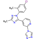 InChI=1/C17H14ClN7/c1-11-7-14(18)3-4-15(11)25-17(22-12(2)23-25)13-5-6-19-16(8-13)24-9-20-21-10-24/h3-10H,1-2H3