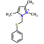 InChI=1/C13H17N2S/c1-11-9-12(2)15(14(11)3)10-16-13-7-5-4-6-8-13/h4-9H,10H2,1-3H3/q+1