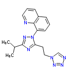 InChI=1/C17H18N8/c1-12(2)17-20-15(8-10-24-11-19-22-23-24)25(21-17)14-7-3-5-13-6-4-9-18-16(13)14/h3-7,9,11-12H,8,10H2,1-2H3