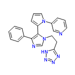 InChI=1/C21H18N8/c1-2-6-16(7-3-1)20-21(28(15-23-20)13-10-19-24-26-27-25-19)18-9-5-12-29(18)17-8-4-11-22-14-17/h1-9,11-12,14-15H,10,13H2,(H,24,25,26,27)