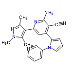 InChI=1/C21H19N7/c1-13-20(14(2)27(3)26-13)18-10-16(17(11-22)21(23)25-18)19-7-5-9-28(19)15-6-4-8-24-12-15/h4-10,12H,1-3H3,(H2,23,25)