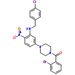 InChI=1/C24H22BrClN4O3/c25-21-4-2-1-3-20(21)24(31)29-13-11-28(12-14-29)19-9-10-23(30(32)33)22(15-19)27-16-17-5-7-18(26)8-6-17/h1-10,15,27H,11-14,16H2