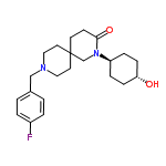 InChI=1/C22H31FN2O2/c23-18-3-1-17(2-4-18)15-24-13-11-22(12-14-24)10-9-21(27)25(16-22)19-5-7-20(26)8-6-19/h1-4,19-20,26H,5-16H2/t19-,20-