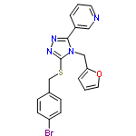 InChI=1/C19H15BrN4OS/c20-16-7-5-14(6-8-16)13-26-19-23-22-18(15-3-1-9-21-11-15)24(19)12-17-4-2-10-25-17/h1-11H,12-13H2