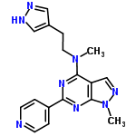 InChI=1/C17H18N8/c1-24(8-5-12-9-19-20-10-12)16-14-11-21-25(2)17(14)23-15(22-16)13-3-6-18-7-4-13/h3-4,6-7,9-11H,5,8H2,1-2H3,(H,19,20)