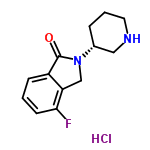 InChI=1/C13H15FN2O.ClH/c14-12-5-1-4-10-11(12)8-16(13(10)17)9-3-2-6-15-7-9;/h1,4-5,9,15H,2-3,6-8H2;1H/t9-;/m1./s1