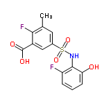 InChI=1/C14H11F2NO5S/c1-7-5-8(6-9(12(7)16)14(19)20)23(21,22)17-13-10(15)3-2-4-11(13)18/h2-6,17-18H,1H3,(H,19,20)