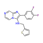 InChI=1/C17H12F2N4S/c18-13-4-3-11(8-14(13)19)16-17(21-9-12-2-1-7-24-12)23-6-5-20-10-15(23)22-16/h1-8,10,21H,9H2