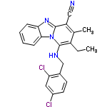 InChI=1/C22H18Cl2N4/c1-3-16-13(2)17(11-25)22-27-19-6-4-5-7-20(19)28(22)21(16)26-12-14-8-9-15(23)10-18(14)24/h4-10,26H,3,12H2,1-2H3