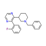 InChI=1/C22H22FN3/c23-20-11-5-4-10-19(20)22-21(24-12-13-25-22)18-9-6-14-26(16-18)15-17-7-2-1-3-8-17/h1-5,7-8,10-13,18H,6,9,14-16H2