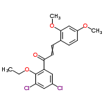 InChI=1/C19H18Cl2O4/c1-4-25-19-15(9-13(20)10-16(19)21)17(22)8-6-12-5-7-14(23-2)11-18(12)24-3/h5-11H,4H2,1-3H3