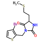 InChI=1/C11H13BrN2O2S2/c1-17-4-3-8-10(15)14(11(16)13-8)6-9-7(12)2-5-18-9/h2,5,8H,3-4,6H2,1H3,(H,13,16)