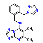 InChI=1/C17H18N8/c1-12-13(2)23-17-20-10-22-25(17)16(12)19-7-14-5-3-4-6-15(14)8-24-11-18-9-21-24/h3-6,9-11,19H,7-8H2,1-2H3