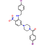 InChI=1/C24H22BrClN4O3/c25-19-5-3-18(4-6-19)24(31)29-13-11-28(12-14-29)21-9-10-23(30(32)33)22(15-21)27-16-17-1-7-20(26)8-2-17/h1-10,15,27H,11-14,16H2