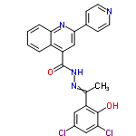 InChI=1/C23H16Cl2N4O2/c1-13(17-10-15(24)11-19(25)22(17)30)28-29-23(31)18-12-21(14-6-8-26-9-7-14)27-20-5-3-2-4-16(18)20/h2-12,30H,1H3,(H,29,31)