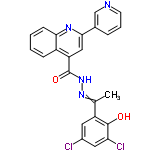 InChI=1/C23H16Cl2N4O2/c1-13(17-9-15(24)10-19(25)22(17)30)28-29-23(31)18-11-21(14-5-4-8-26-12-14)27-20-7-3-2-6-16(18)20/h2-12,30H,1H3,(H,29,31)