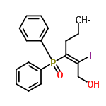 InChI=1/C18H20IO2P/c1-2-9-18(17(19)14-20)22(21,15-10-5-3-6-11-15)16-12-7-4-8-13-16/h3-8,10-13,20H,2,9,14H2,1H3/b18-17+