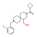 InChI=1/C22H31FN2O2/c23-20-7-2-1-4-18(20)14-24-11-8-22(9-12-24)10-13-25(15-19(22)16-26)21(27)17-5-3-6-17/h1-2,4,7,17,19,26H,3,5-6,8-16H2