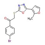 InChI=1/C15H11BrN2O3S/c1-9-12(6-7-20-9)14-17-18-15(21-14)22-8-13(19)10-2-4-11(16)5-3-10/h2-7H,8H2,1H3