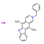 InChI=1/C24H20N2.BrH/c1-16-21-15-26(14-18-8-4-3-5-9-18)13-12-19(21)17(2)24-23(16)20-10-6-7-11-22(20)25-24;/h3-13,15H,14H2,1-2H3;1H