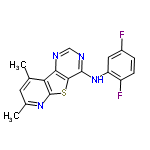 InChI=1/C17H12F2N4S/c1-8-5-9(2)22-17-13(8)14-15(24-17)16(21-7-20-14)23-12-6-10(18)3-4-11(12)19/h3-7H,1-2H3,(H,20,21,23)