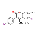 InChI=1/C18H14BrClO2/c1-9-8-14-15(11(3)17(9)20)10(2)16(18(21)22-14)12-4-6-13(19)7-5-12/h4-8H,1-3H3