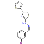 InChI=1/C14H10ClN3S2/c15-11-4-1-3-10(7-11)8-16-18-14-17-12(9-20-14)13-5-2-6-19-13/h1-9H,(H,17,18)/b16-8-