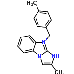 InChI=1/C18H17N3/c1-13-7-9-15(10-8-13)12-21-17-6-4-3-5-16(17)20-11-14(2)19-18(20)21/h3-11H,12H2,1-2H3/p+1