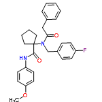 InChI=1/C28H29FN2O3/c1-34-25-15-13-24(14-16-25)30-27(33)28(17-5-6-18-28)31(20-22-9-11-23(29)12-10-22)26(32)19-21-7-3-2-4-8-21/h2-4,7-16H,5-6,17-20H2,1H3,(H,30,33)