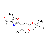 InChI=1/C14H22N2O5/c1-7(2)9(16-13(19)21-14(4,5)6)11-15-10(12(17)18)8(3)20-11/h7,9H,1-6H3,(H,16,19)(H,17,18)/t9-/m1/s1